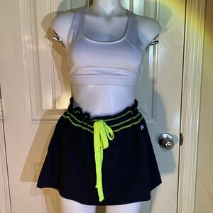 FILA Large Tennis skirt with modesty shorts tie waist pleated back green stitch